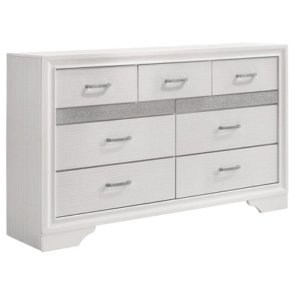 White Wood 9-Drawer Dresser for Bedroom Storage