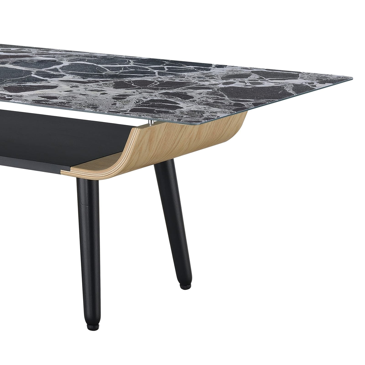 Landon Coffee Table - Black Marble Glass Top