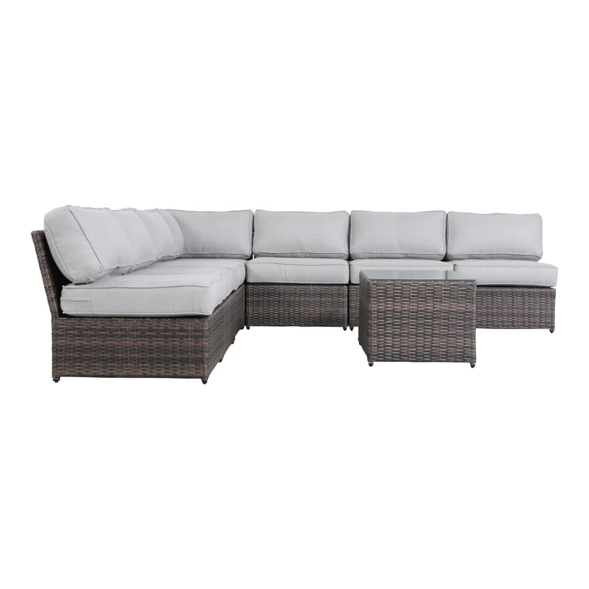 6-Person Wicker Outdoor Seating Group - Brown, Weather Resistant