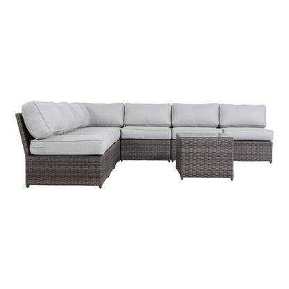 6-Person Wicker Outdoor Seating Group - Brown, Weather Resistant