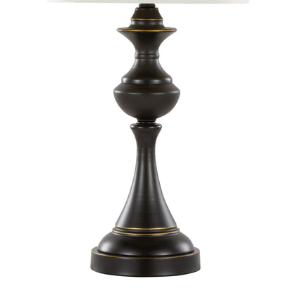 Montgomery 29" Contemporary Metal Table Lamp - Set of 2 (Bronze, Linen)