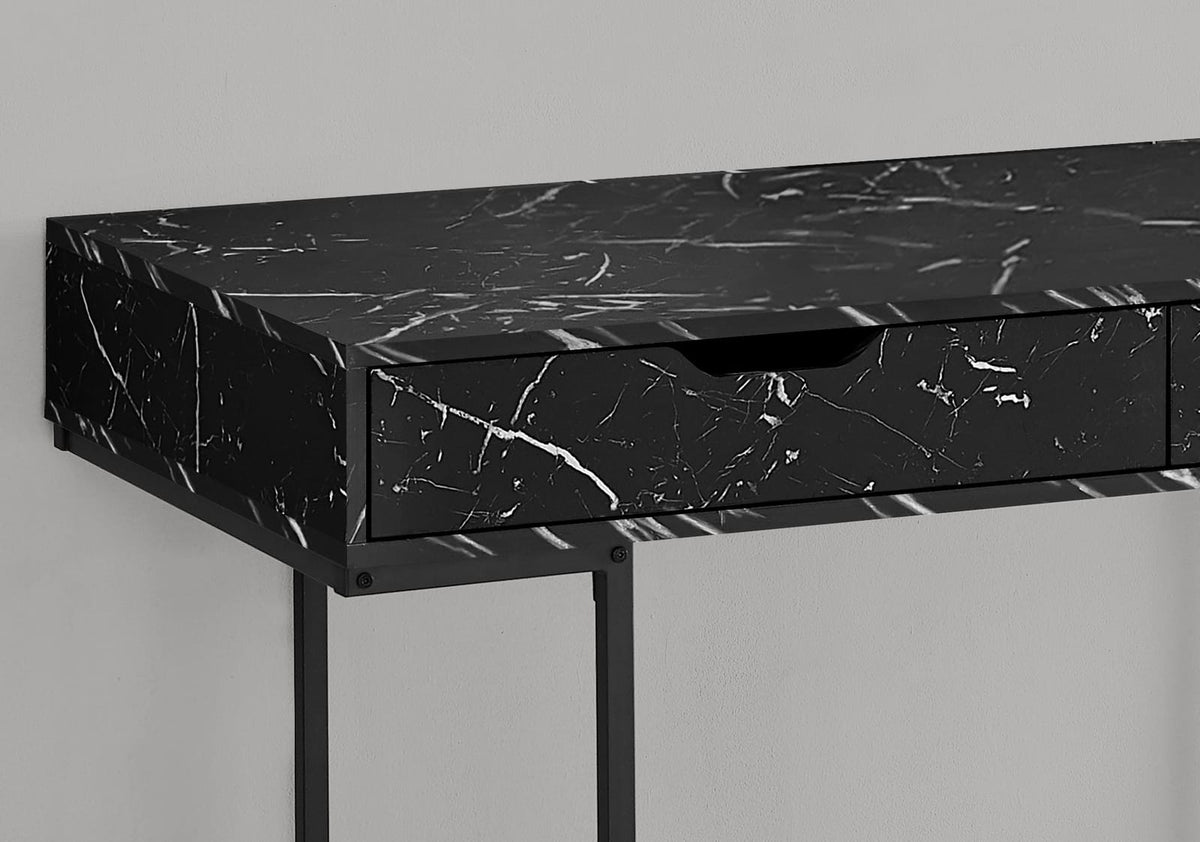 Black Marble Computer Desk - Home Office Storage
