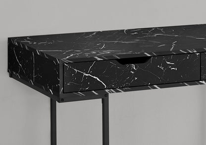 Black Marble Computer Desk - Home Office Storage