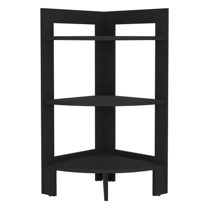Black Rectangular Shelf Side Table - 31.7" High for Living Room