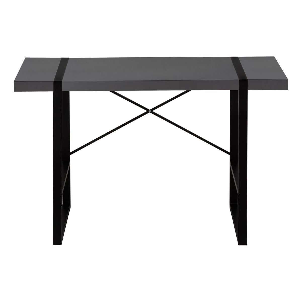 Grey Computer Desk - 48" L Home Office Desk with Black Metal Legs
