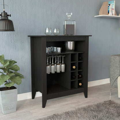 Black Bar Cabinet with Wine Racks - 32.5'' Server