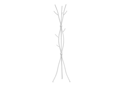 White Metal Coat Rack with 8 Hooks for Entryway Storage for Living Room