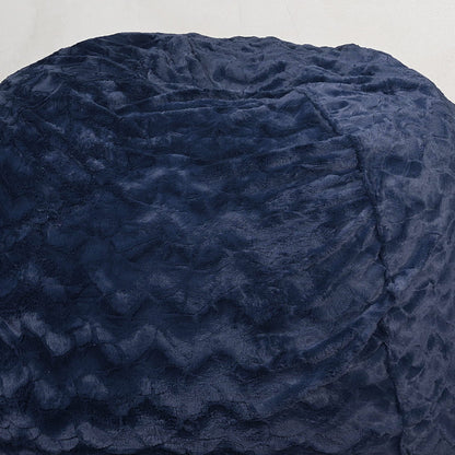 Navy Faux Fur Bean Bag Chair, 5ft Cozy Lounger for Adults and Kids