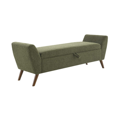 60" Modern Storage Bench - Olive Green Plywood