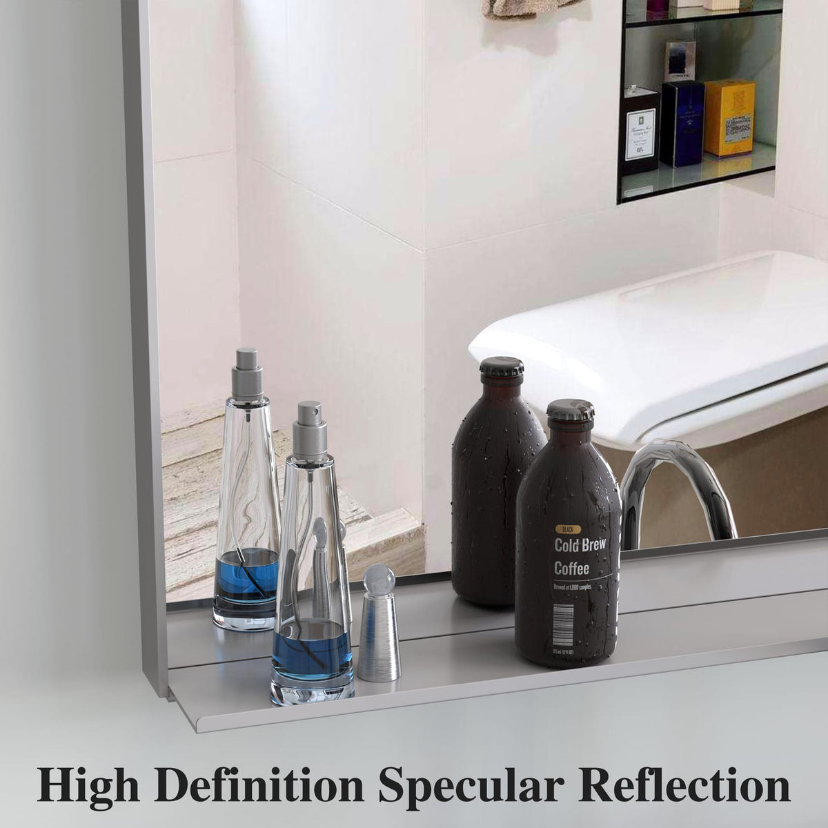 60x36" Oversized Rectangle Bathroom Mirror - Silver Frame