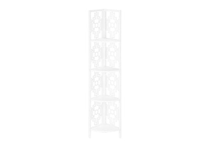 4 Tier White Metal Corner Shelf - 62" Tall