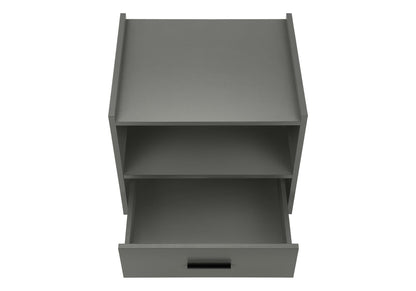 Grey Laminate Accent Table with Storage Drawer - 24" High