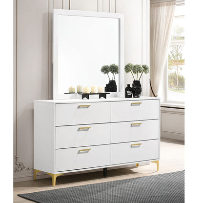 James White 6-Drawer Dresser with Mirror - Classic Bedroom Storage
