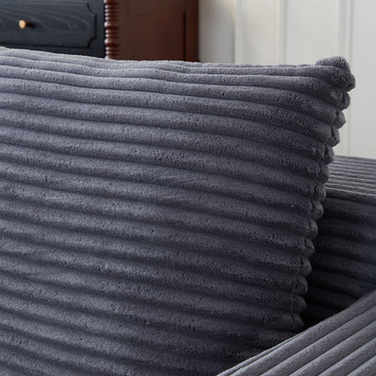 Deep Seat Corduroy Modular Cloud Couch with Cup Holders, No Assembly Required
