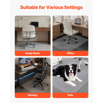 46 x 60 Inch Clear PET Chair Mat for Office