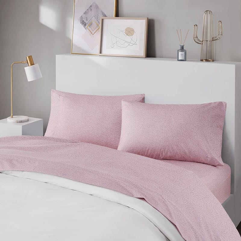 Blush Polyester Queen Sheet Set - 4 Piece