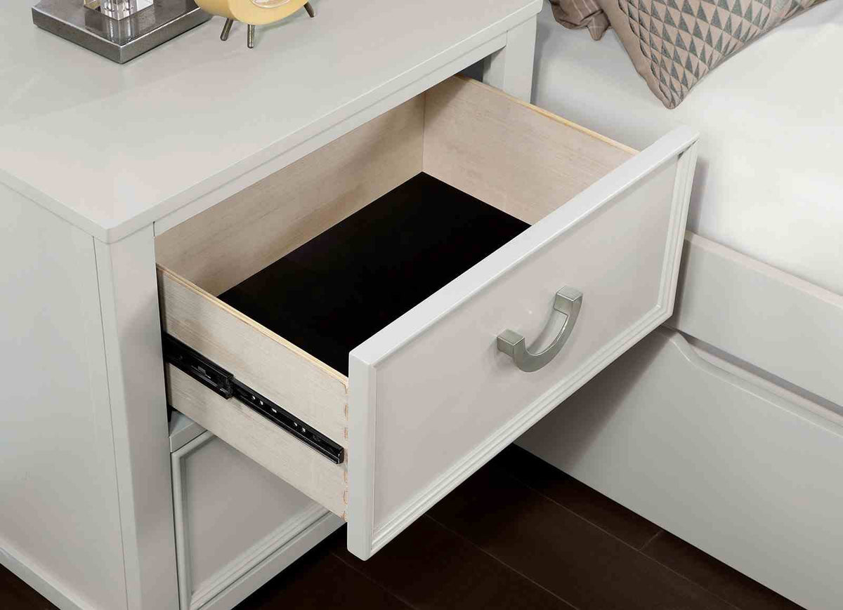 Small White Bedside Cabinet with 2 Drawers