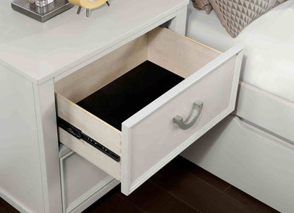 Small White Bedside Cabinet with 2 Drawers