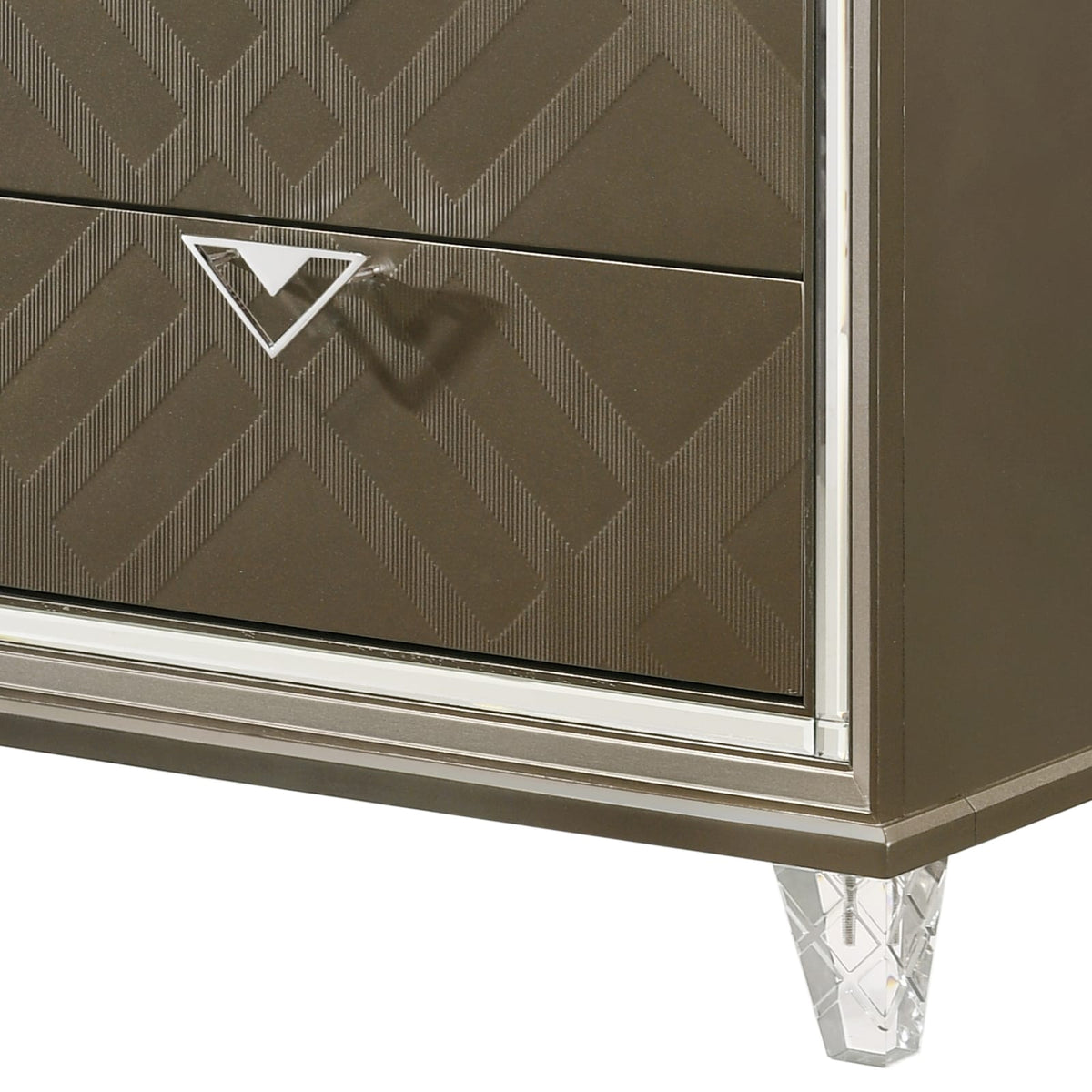 Champagne Synthetic Wood Nightstand - 18" W x 31" D x 29" H