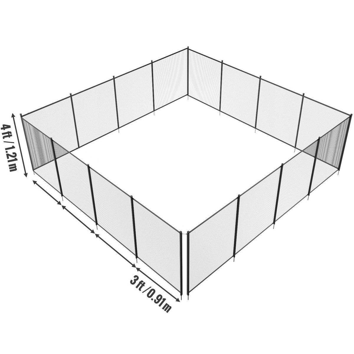 Black PVC Pool Fence for Inground Pools, Easy DIY Safety Barrier