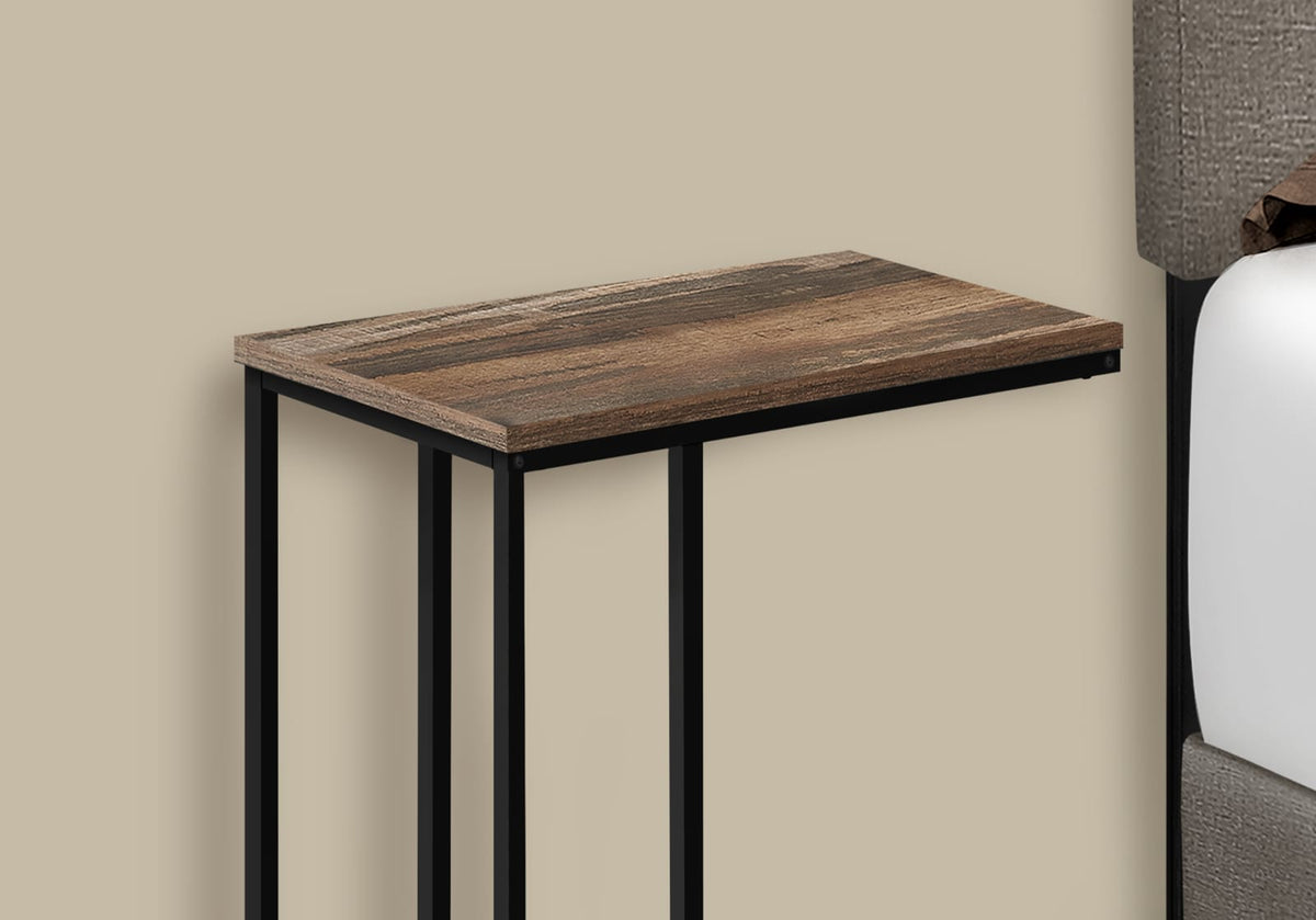Brown C-Shaped End Table - Modern Side Table