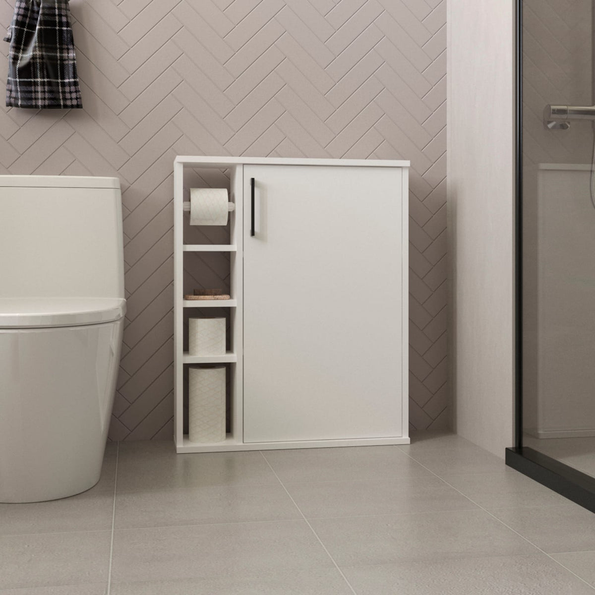 Freestanding White Medicine Cabinet for Bathroom Storage Renovation