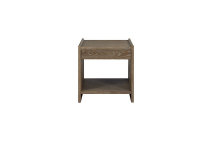 24" Brown Solid Wood Bedside Table Cocoa Finish