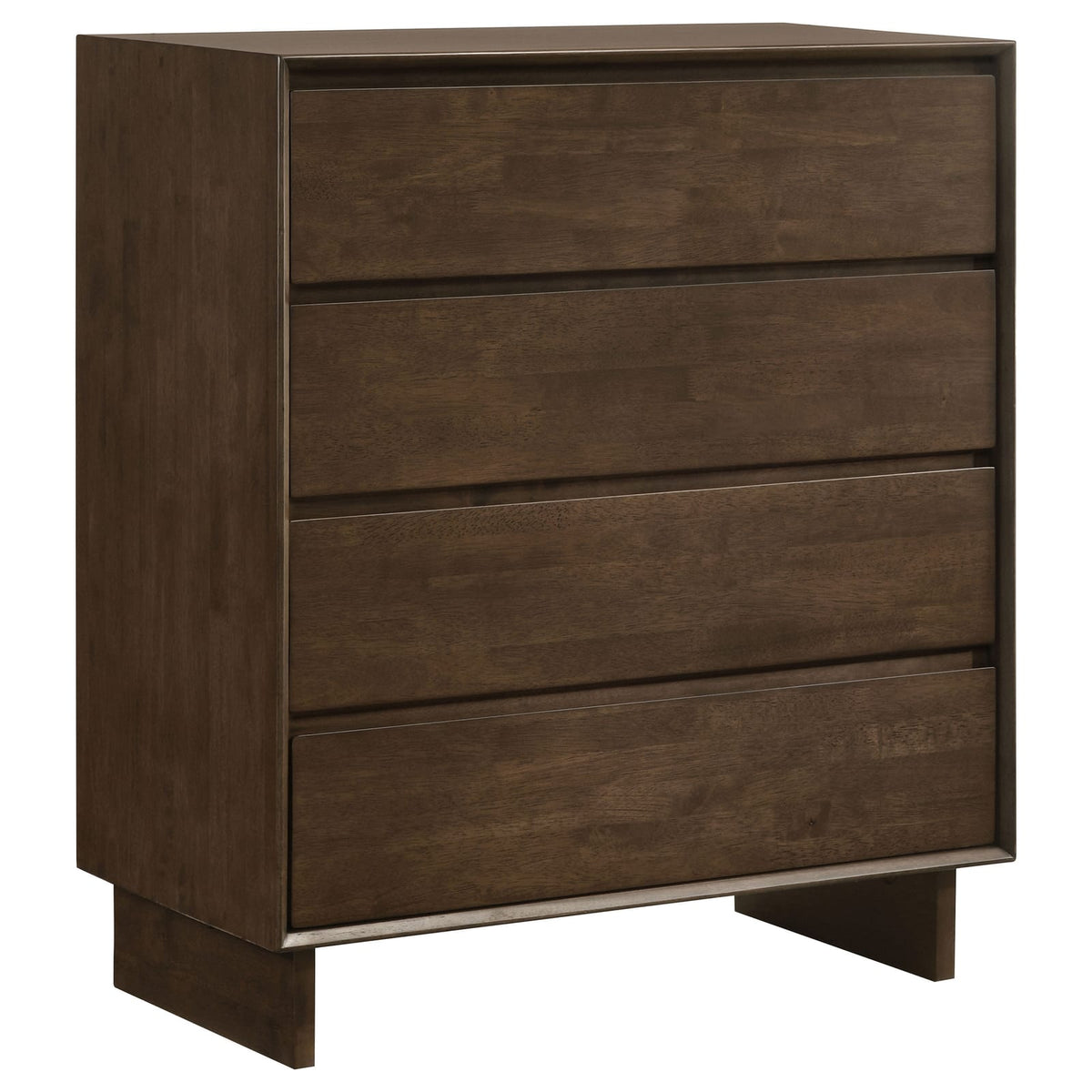 Dark Brown 4-Drawer Chest - Compact Storage for Bedroom