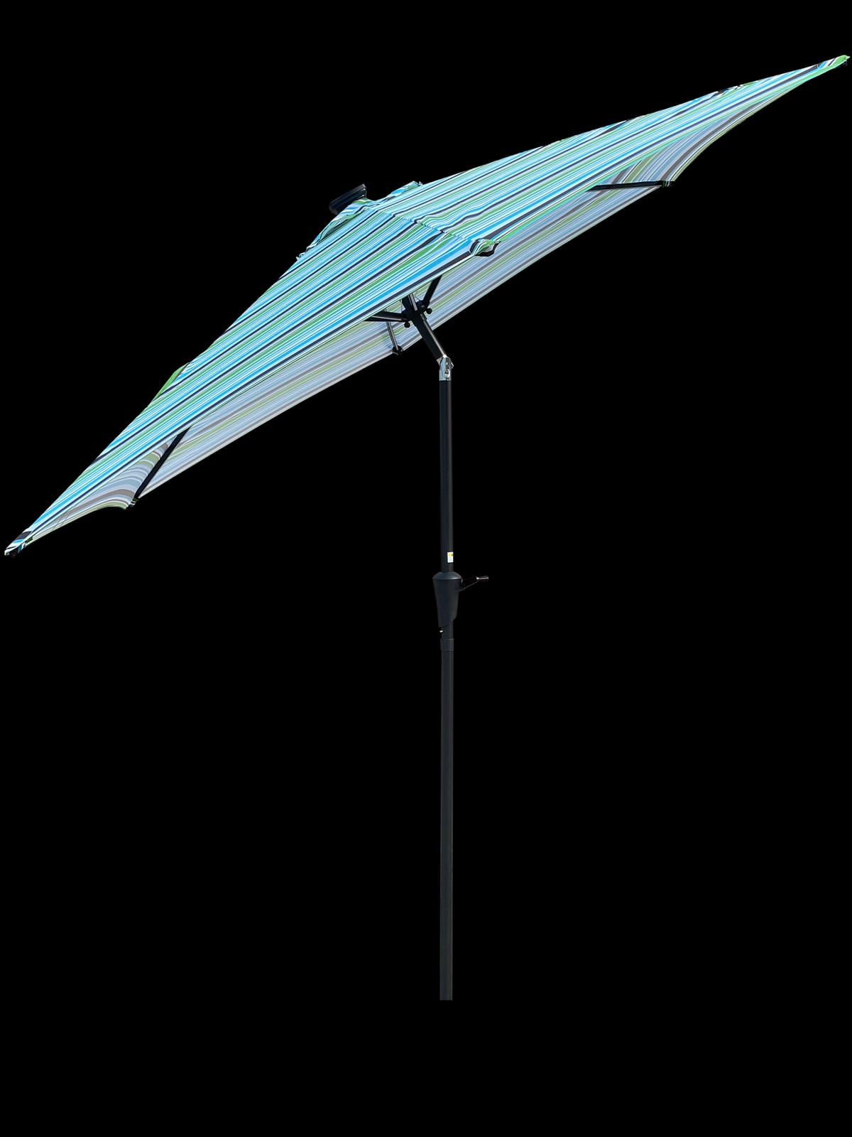 Round Metal Patio Umbrella with LED Lights for Garden Shade