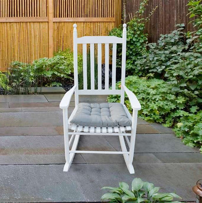 Wooden Porch Rocker Chair - White Solid Wood