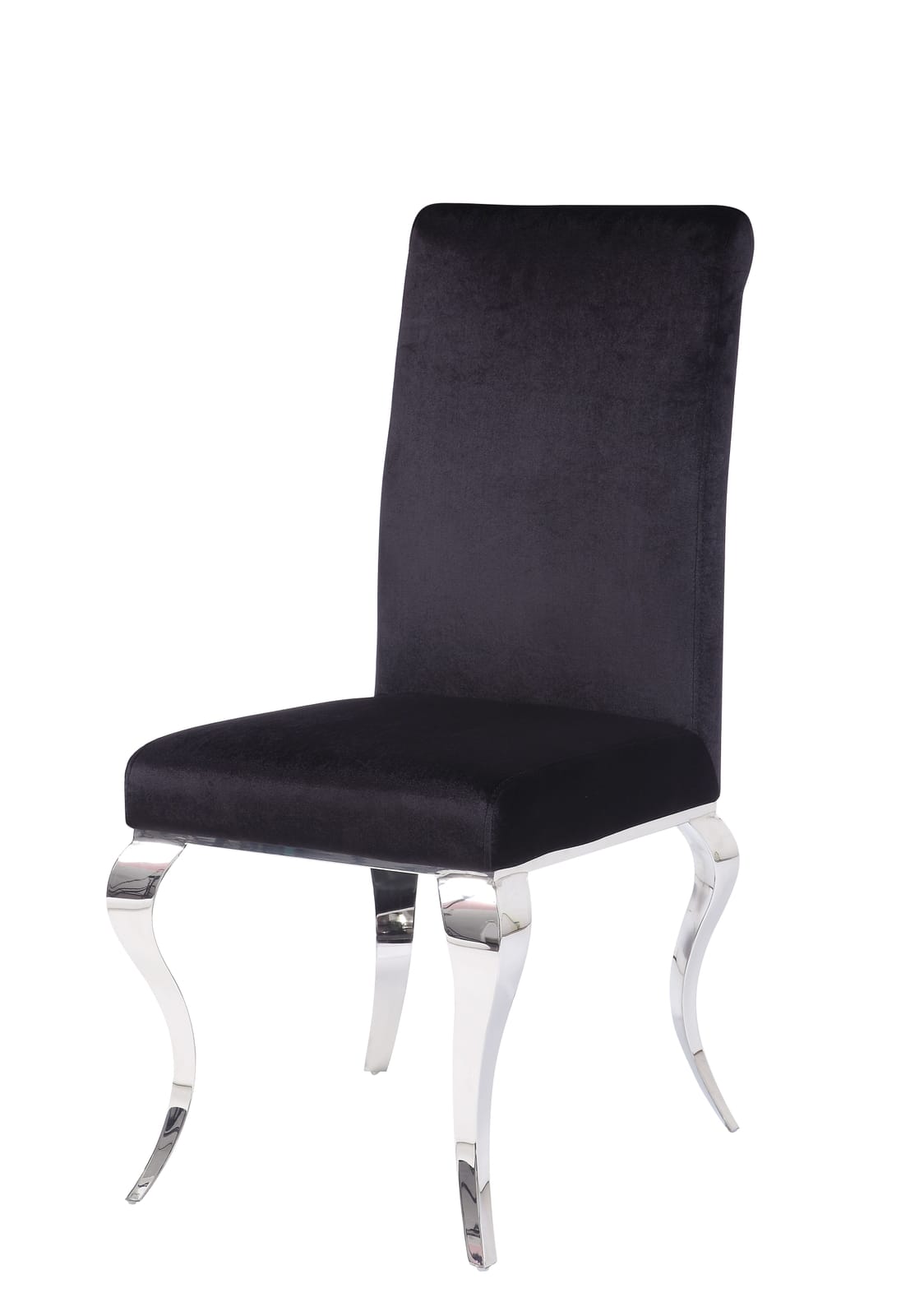 Modern Black Silver Upholstered Dining Chairs for Kitchen Seating