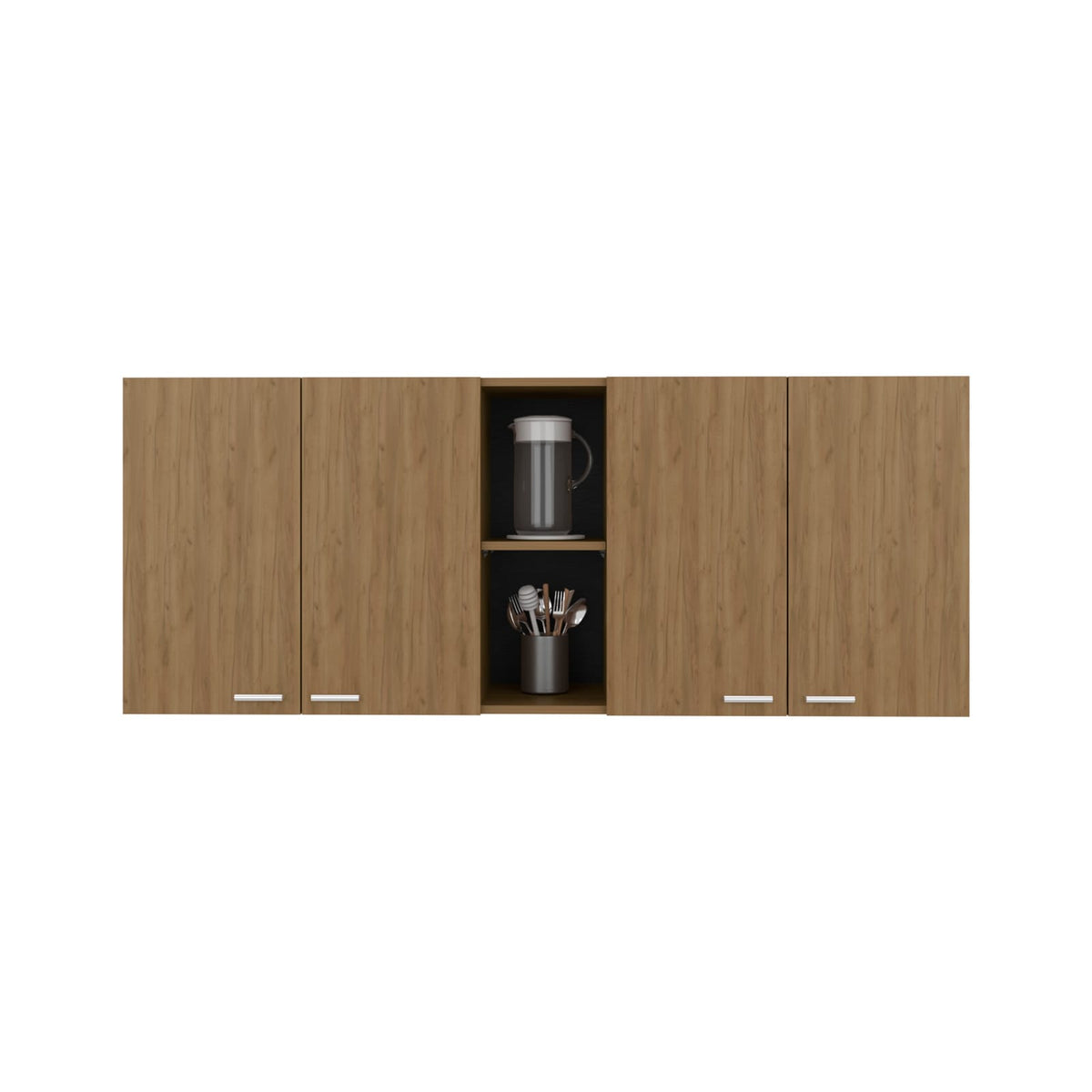 Wall Cabinet 24" H - Four Doors & Storage Shelves for Living Room