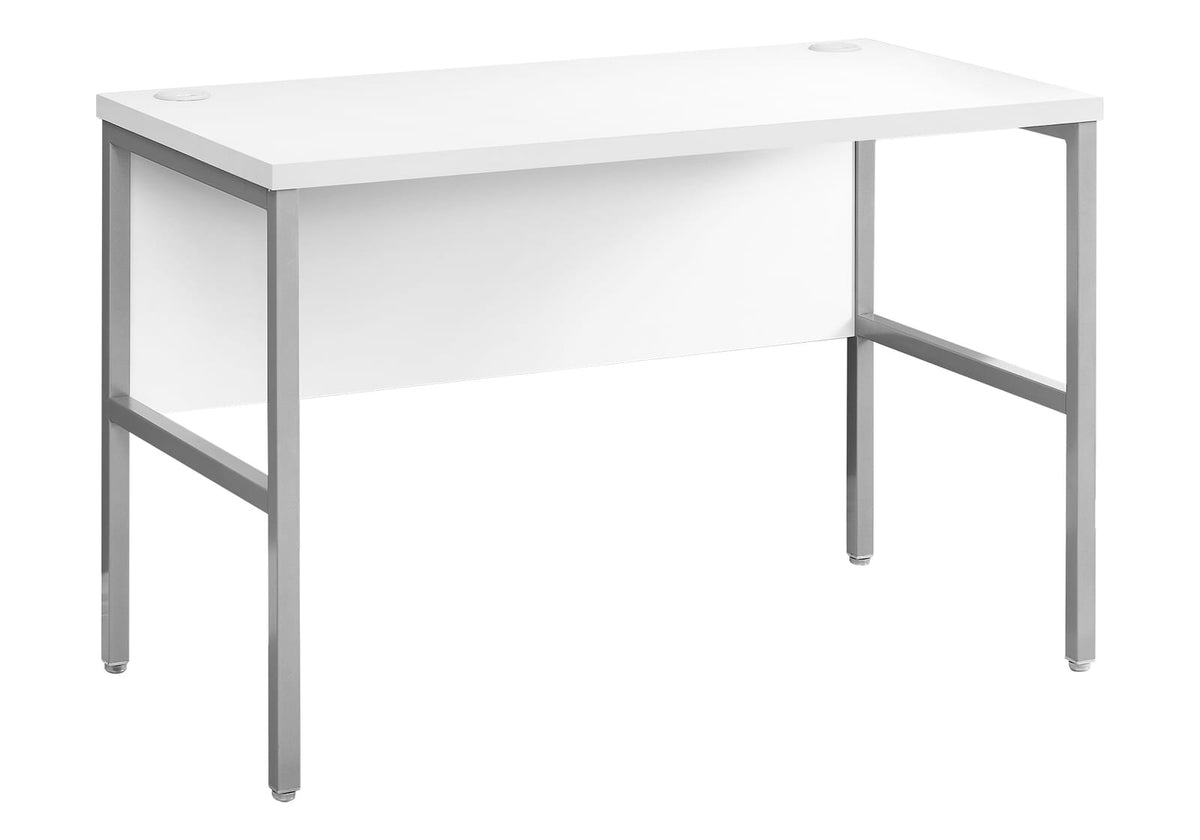 Computer Desk, 48"L White Laminate Workstation - Modern Home Office