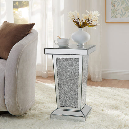 Silver Mirrored End Table - Elegant Accent Table