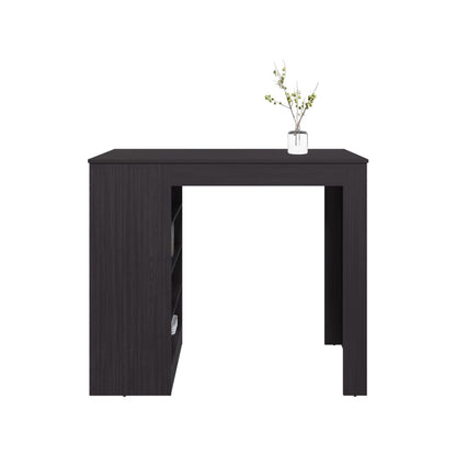 Black Engineered Wood Kitchen Table - 4 Shelves