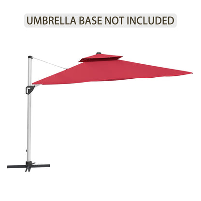 11 Foot Red Patio Umbrella - Outdoor Shade Canopy