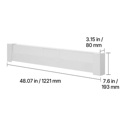 4ft White Baseboard Heater Cover - Steel Protection