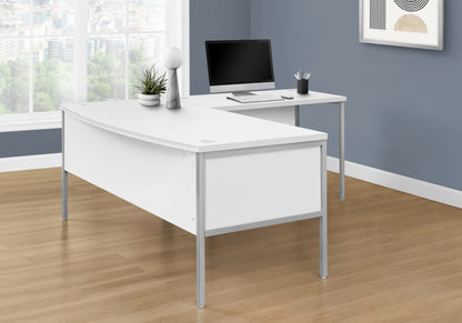 Computer Desk, 48"L White Laminate Workstation - Modern Home Office