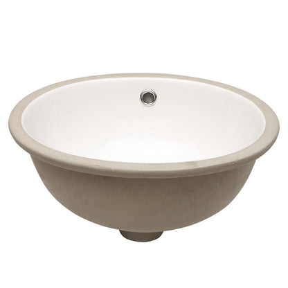 White Ceramic Oval Bathroom Sink - 16.5" x 13.4"