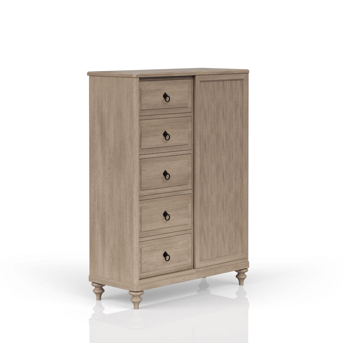 Sand Finish 5 Drawer Dresser Chest - Bedroom Storage