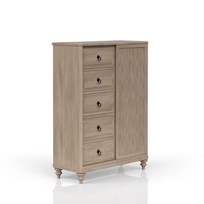 Sand Finish 5 Drawer Dresser Chest - Bedroom Storage