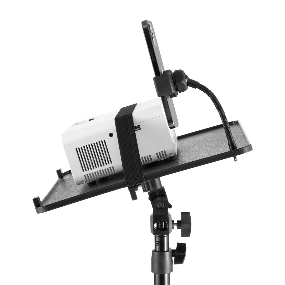 Adjustable Projector Stand Tripod - Black Carbon Steel for Living Room