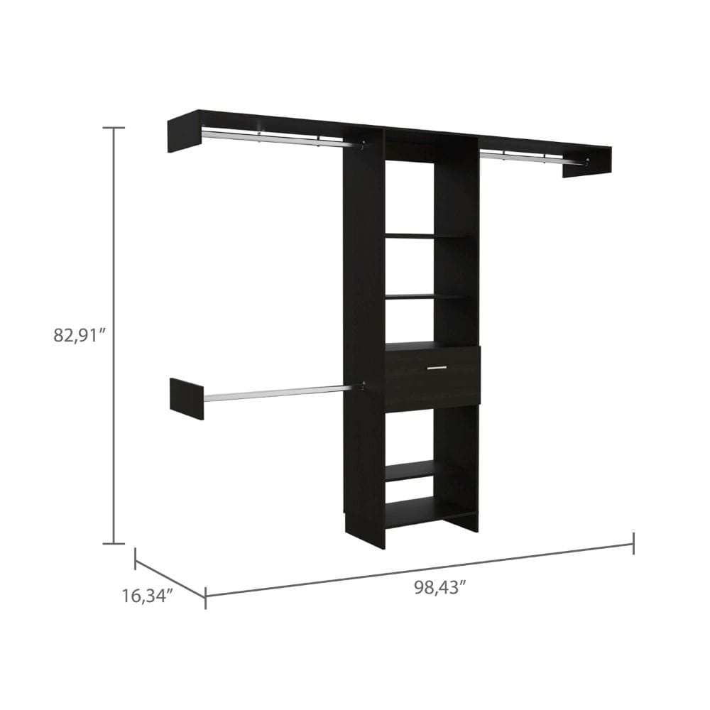 Wenge 4-Shelf Bedroom Storage Unit for Home Spaces