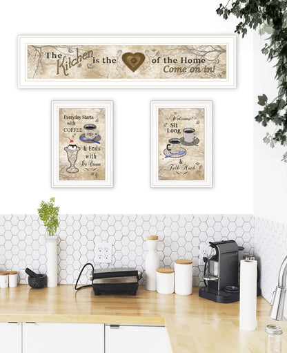 White Frame 3 Piece Kitchen Vignette - Trendy Decor