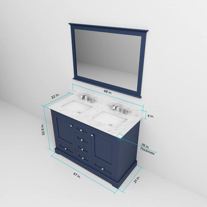 Navy Blue Double Bath Vanity - 48 Inch Wide