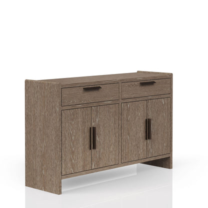 Light Brown Solid Wood Server Cabinet - 60" Buffet