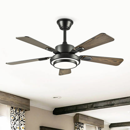 42" Plywood Ceiling Fan with LED Light - Matte Black
