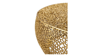 T3502-32 Round Aluminum Coffee Table in Gold - Modern Accent Table