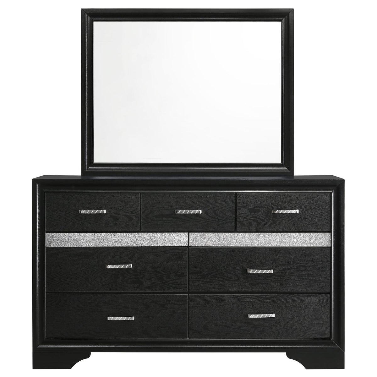 Black 7-Drawer Dresser Bedroom Furniture