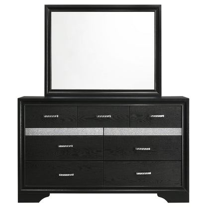 Black 7-Drawer Dresser Bedroom Furniture